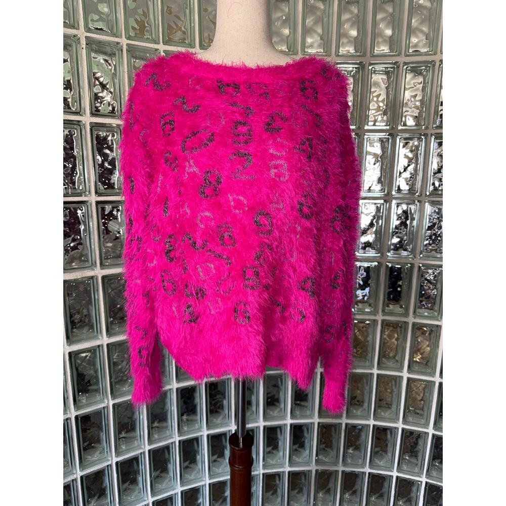 Lucy Diamonds hot pink fuzzy sweater - size 3X - OC